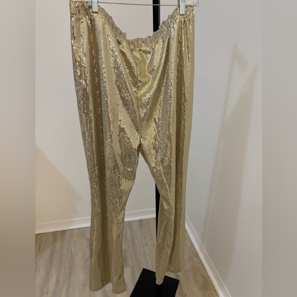 Serra Gold Sequin Wide Leg Pants - Picture 3 of 6